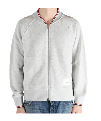 Thom Browne Zipped Bomber Jacket In White