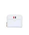 Thom Browne Zipped Compact Wallet In White