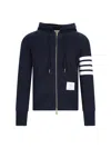 Thom Browne 4-bar Zip-up Hoodie In Blue