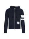Thom Browne Navy Classic Loopback 4-bar Full Zip Hoodie In Blue