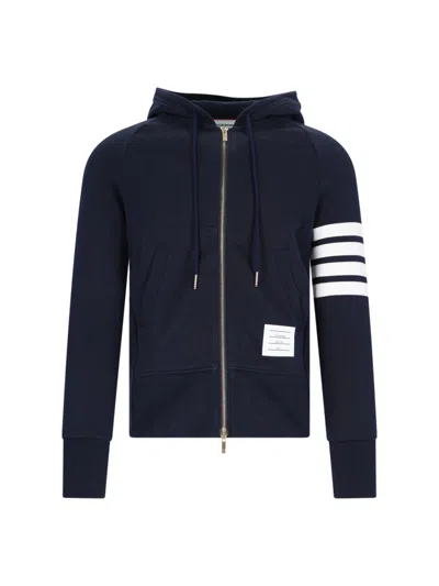 THOM BROWNE ZIPPED HOODIE 4-BAR