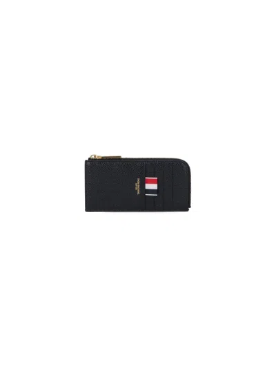 Thom Browne Zipped Logo Wallet In Black