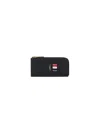 Thom Browne Half-zip Grained Leather Wallet In Black