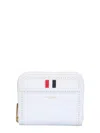 Thom Browne Zipped Compact Wallet In White