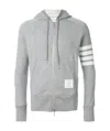 Thom Browne 4-bar Raglan-sleeve Waffle Stitch Hoodie In Gray