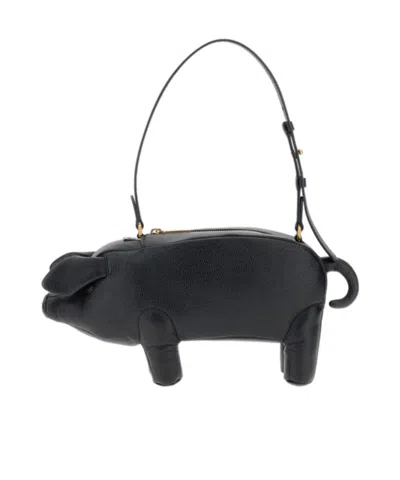 Thom Browne Zipper Shoulder Bag In Black