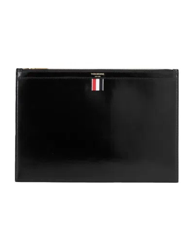 Thom Browne Zippered Clutch In Black
