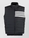 Thom Browne Zippered Field Vest Tricolor Detail In Black