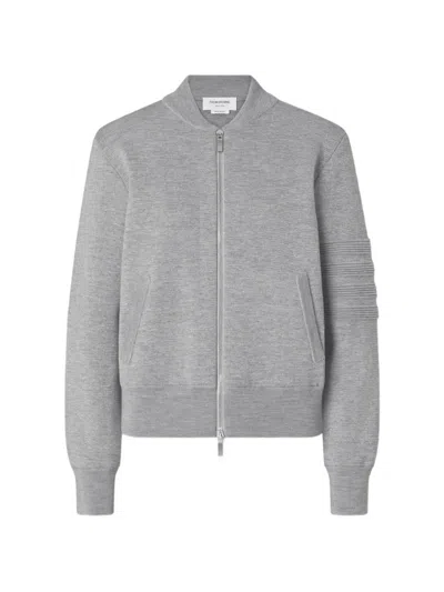 Thom Browne Zip-up Bomber Jacket In Gray