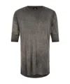 Thom Krom 940 Raw-cut Double-layer T-shirt In Gray