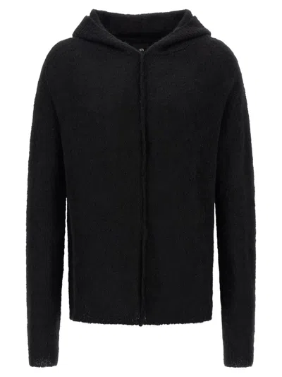 THOM KROM ALPACA BLEND HOODED SWEATER WITH LONG CUFFED SLEEVES