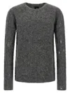 Thom Krom Crew-neck Distressed Sweater In Gray