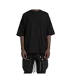 Thom Krom Oversized Patched Print Cotton-modal Stretch Jersey T-shirt In Black