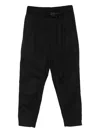 Thom Krom Belted Tapered Trousers In Black