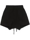 Thom Krom Relaxed Fit Black Bermuda Shorts With Drawstring In Black