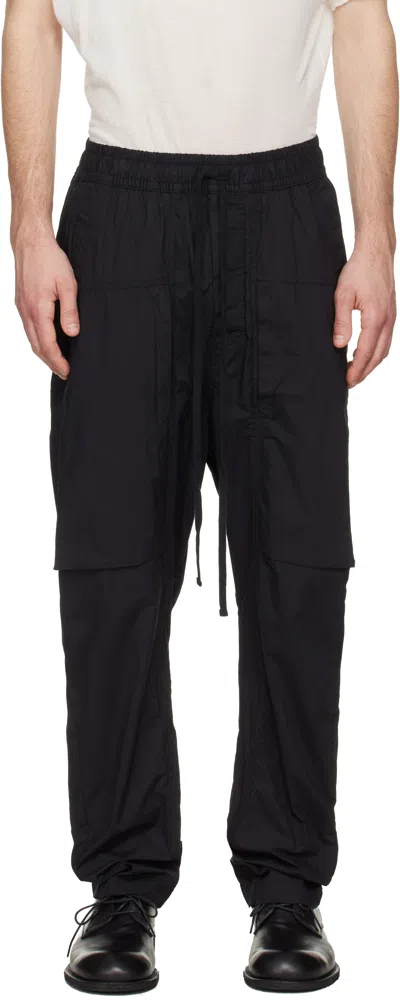 Thom Krom Drawstring Elastic Waist Casual Pants In Black