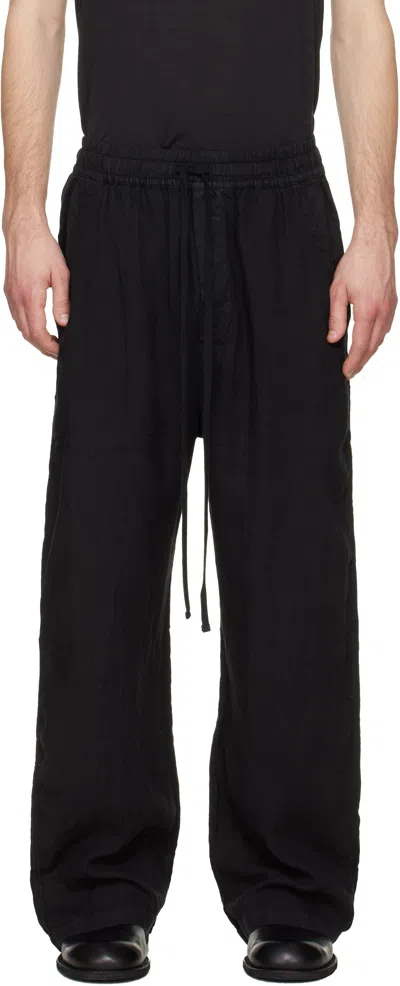 Thom Krom Elasticated Casual Pants In Black