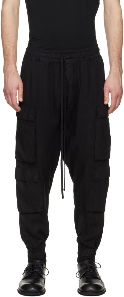 Thom Krom Double Breasted Work Casual Pants In Black