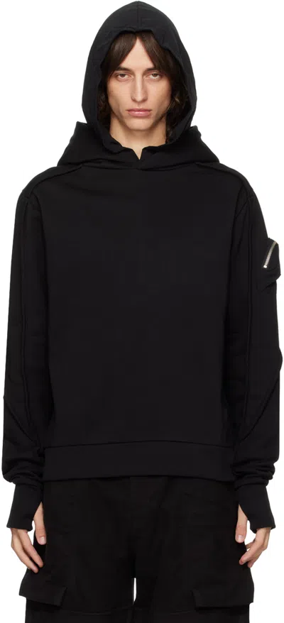 Thom Krom Black Piping Hoodie In Schwarz