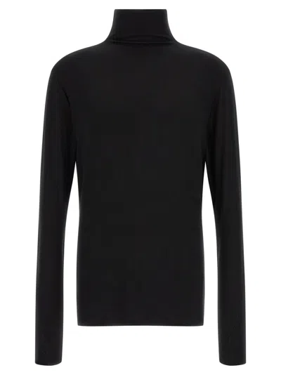 Thom Krom Black Solid Turtle Neck Sweater In Multi