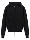 Thom Krom Hoodie With Metal Zip Closure And Knitted Trim In Black