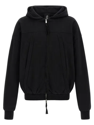THOM KROM BLACK USED-EFFECT HOODIE