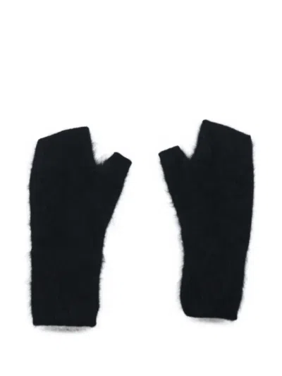 Thom Krom Brushed Fingerless Gloves In Black
