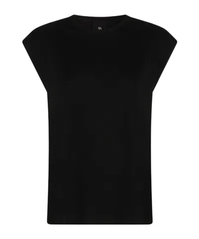 Thom Krom Cap Sleeve Tops In Black