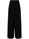 Thom Krom Chambray Linen Wide Trousers In Black