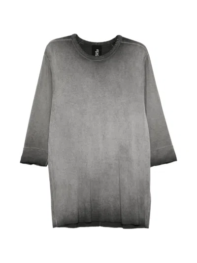 Thom Krom Cold-dye Three-quarter Sleeve T-shirt In Gray