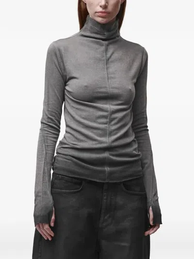 Thom Krom Cold-dye Thumb-slot T-shirt In Grey
