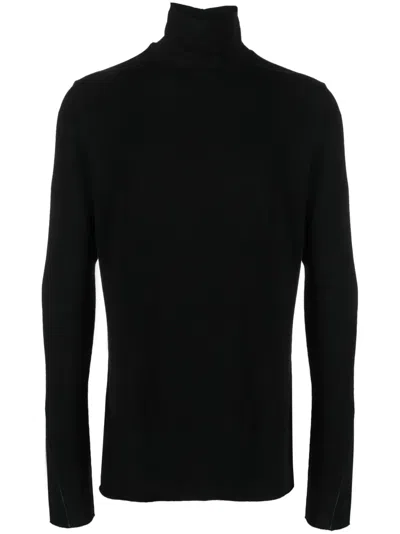 Thom Krom Contrast-stitching Knit Jumper In Black