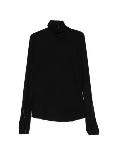 Thom Krom Contrast-stitch Thumb-slot Sweater In Black
