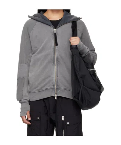 Thom Krom Cotton-blend Fleece Hoodie In Gray
