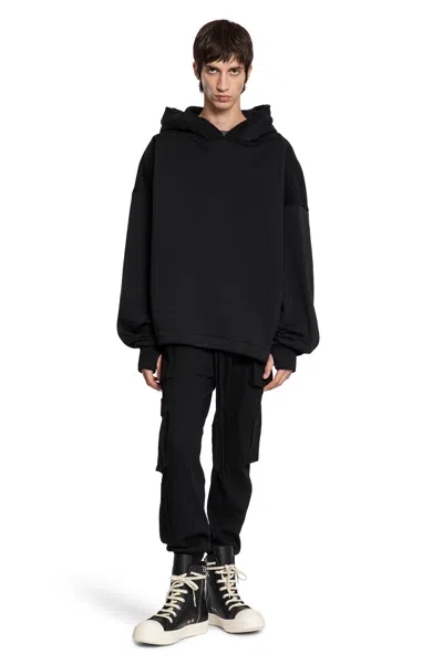 Thom Krom Cotton Jersey Hoodie With Hand Gaiters In Black