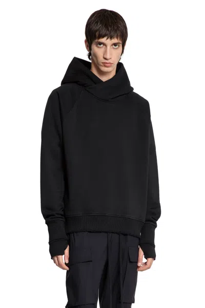 Thom Krom Cotton Jersey Wrap Hoodie In Black