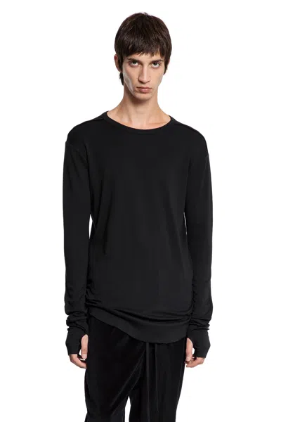 Thom Krom Cotton T-shirt With Hand Gaiters In Black