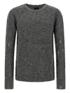 Thom Krom Crew-neck Distressed Sweater In Gray