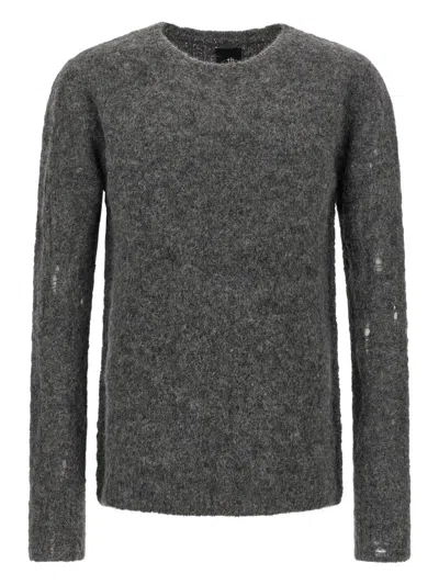 THOM KROM CREW-NECK DISTRESSED SWEATER