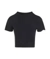 Thom Krom Cropped Seam Detail T-shirt In Black