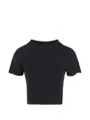 Thom Krom Cropped Seam Detail T-shirt In Black