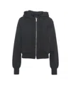 Thom Krom Cropped Black Hoodie With Adjustable Drawstring In Black