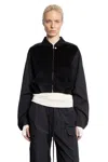 Thom Krom Cropped Bomber In Velvet And Nylon In Black