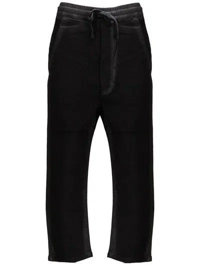 Thom Krom Cropped Crotch Drawstring Jeans In Black