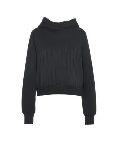 Thom Krom Cropped Hoodie In Black