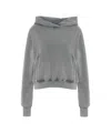 Thom Krom Cropped Hoodie With Practical Kangaroo Pocket In Gray