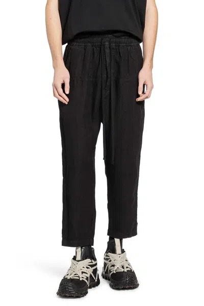 Thom Krom Cropped Leg Trousers In Black