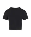 Thom Krom Cropped Seam Detail T-shirt In Black