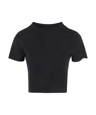 Thom Krom Cropped Seam Detail T-shirt In Black