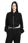 Thom Krom Cropped Wool Felt Bomber In Black